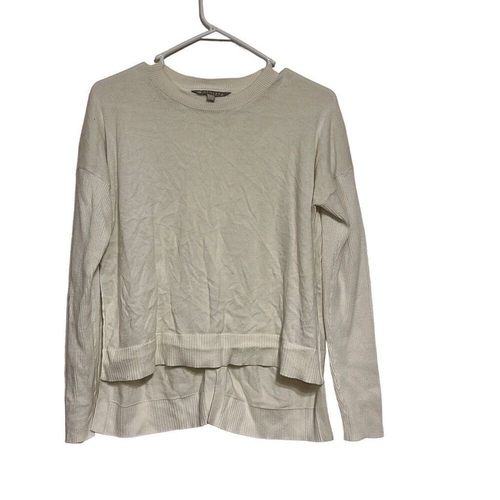 Athleta Women's White Long Sleeve Hi-Low Sweatshirt Size Small